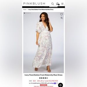 Pink Blush Ivory Floral Dress